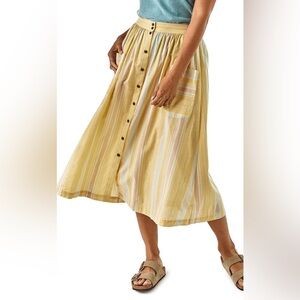 Patagonia Yellow Striped Button-Down Skirt